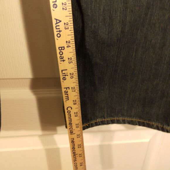 Levi's 527 jeans mens 38x32 blue denim boot cut cotton western Strauss dark wash - Picture 7 of 9